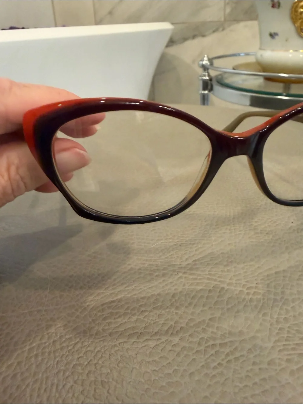 Pristine Jean Lafont Glasses Petale 1013 Brown Orange 52mm France
